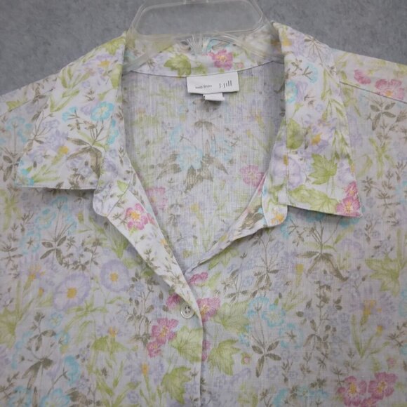J. JILL |  Love Linen Spring Country Floral Shirt Blouse | Size XL - Picture 2 of 9